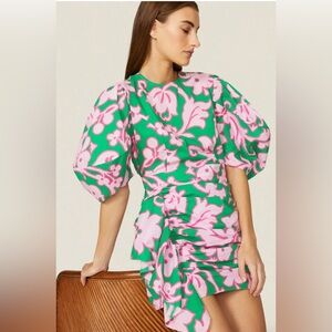 RHODE Pink and Green Floral Dress